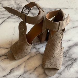 Nude open toed heels!